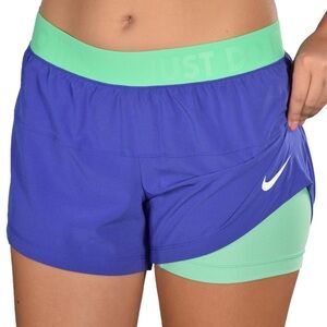 Nike Blue and Green Performance Shorts